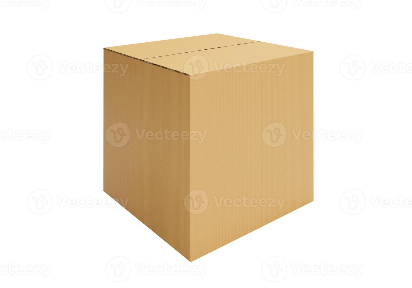 Brown Cardboard paper box isolated on white background30 photo