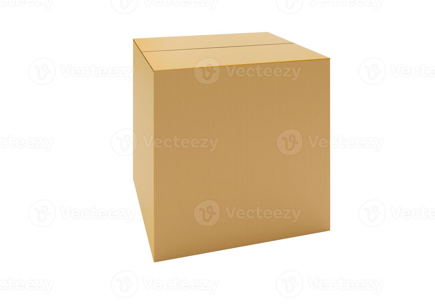 Brown Cardboard paper box isolated on white background26 photo