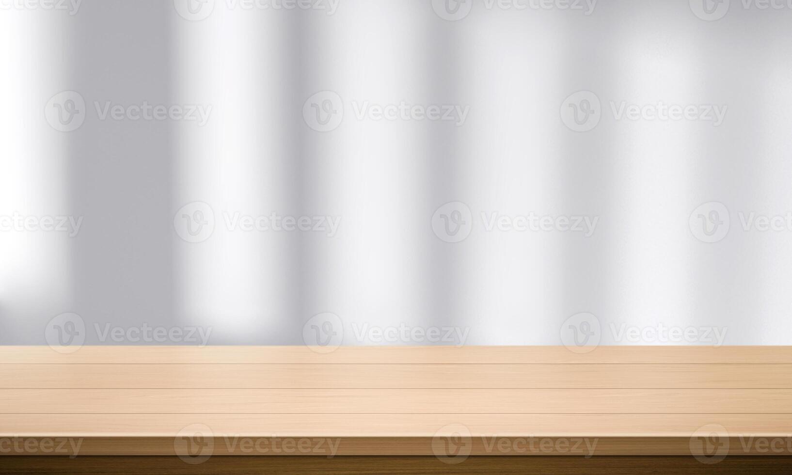 Wood table top and blurred wall shadow leaves window background can used for display or montage your products14 photo