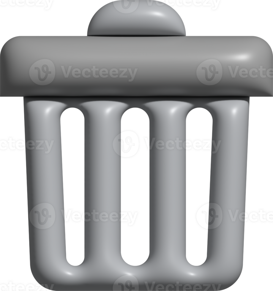 gray 3D icon bin, trash can buttons png