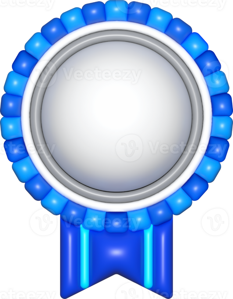 silver white medal 3d sign, template emblem icon, certificate elements, badge symbols png