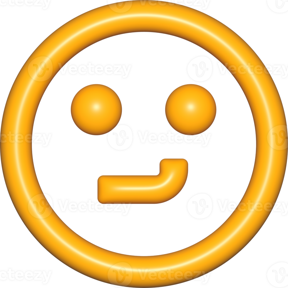 3d emoji face icon yellow, 3d cute emoji circle face outline shape png