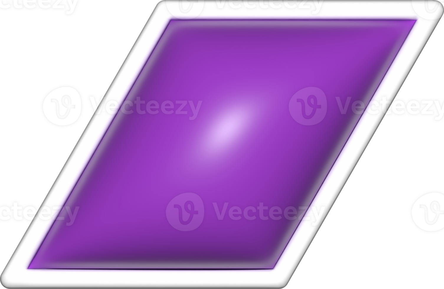 parallelogram 3d shapes, geometric basic, simple parallelogram purple shape png