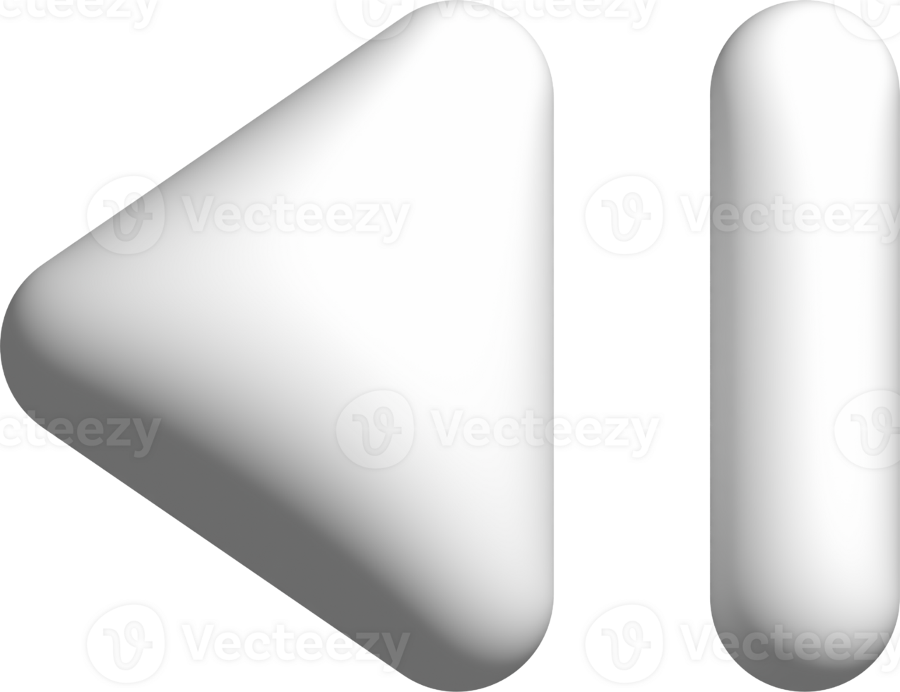 3D play buttons white png