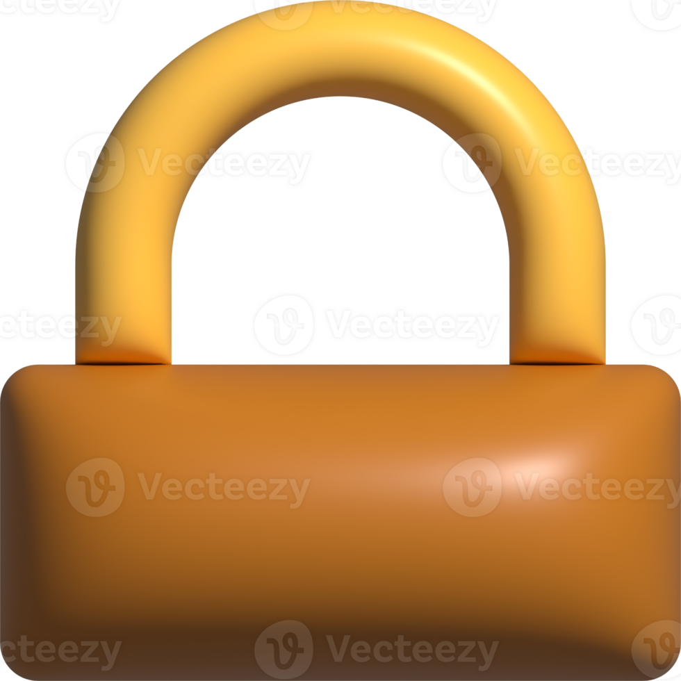 3D lock key, unlock key buttons, safe symbol for emoji icon png