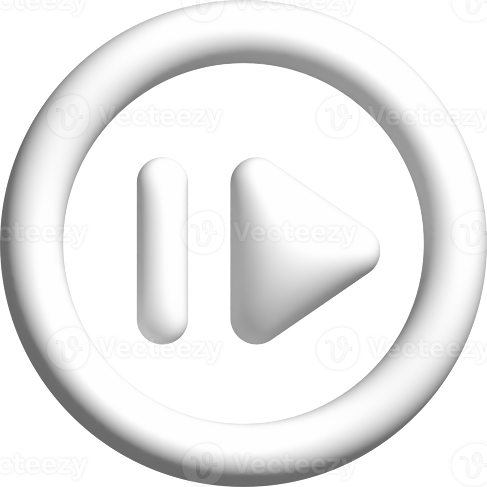 white 3D play buttons png