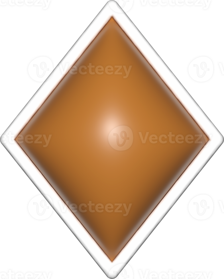 rhombus 3d shapes, geometric basic, simple rhombus brown shape png