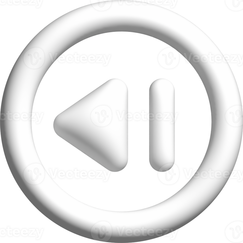3D play button white png