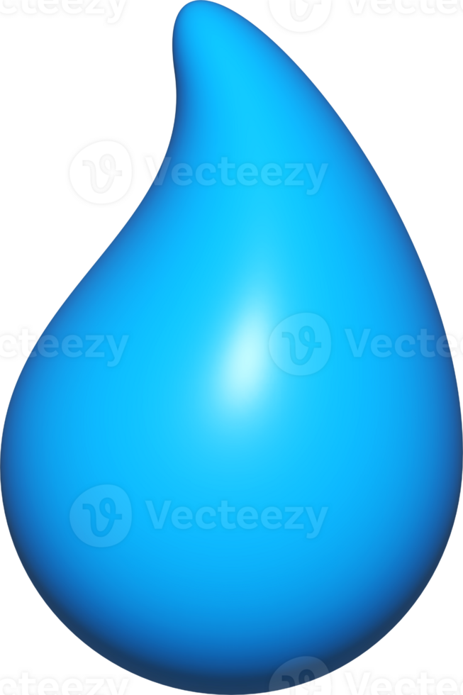 water drop 3D, aqua droplet, water for emoji icon png