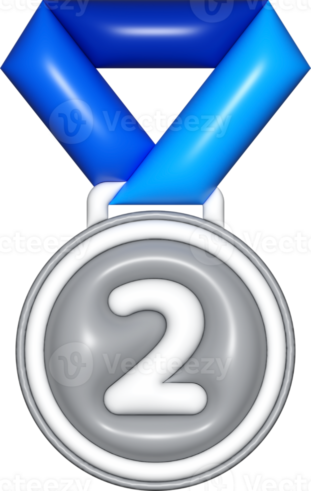 medal 3d sign, number 2 emblem bronze icon, certificate elements, badge symbols png