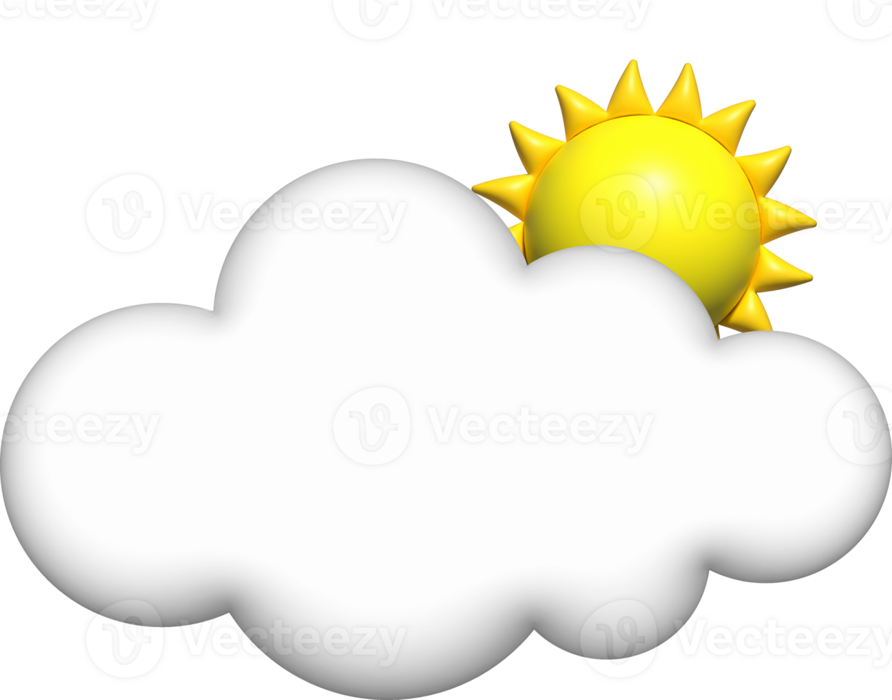 3d cloud with sun icons, cloud clip art png