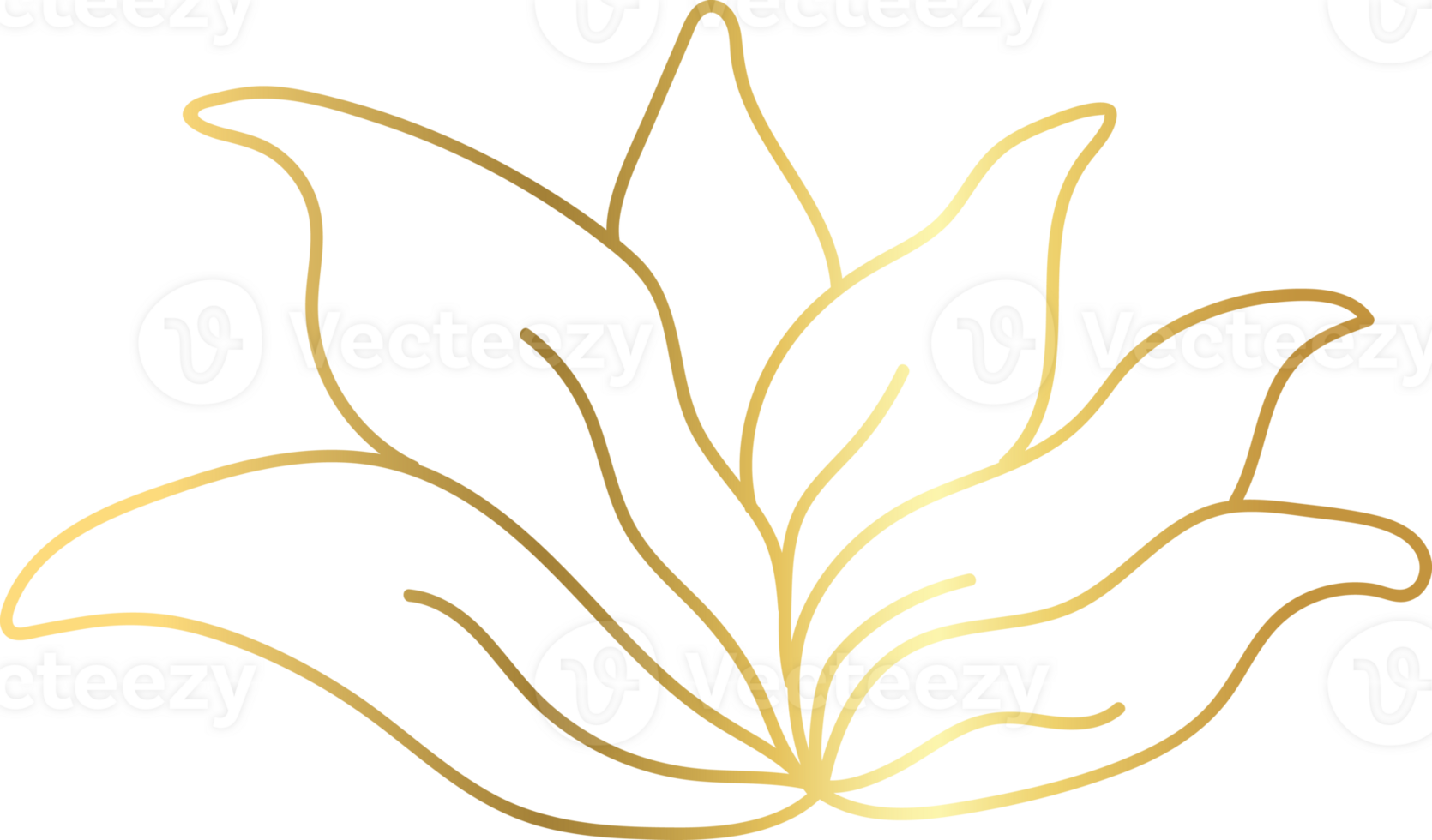 golden flower line doodle, floral gold line art, flower golden for a clip art png