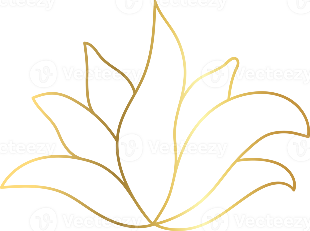gold flower line doodle, floral golden line art, flower golden for a clip art png