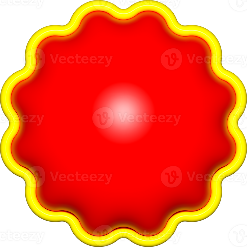 sticker red 3D for label sale and new tag sticker png