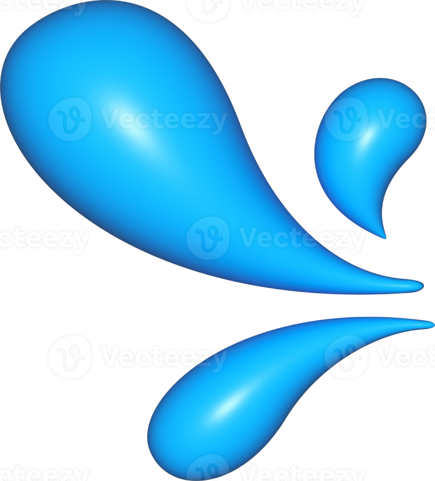 water splash, 3d aqua droplet, water shape for emoji icon png