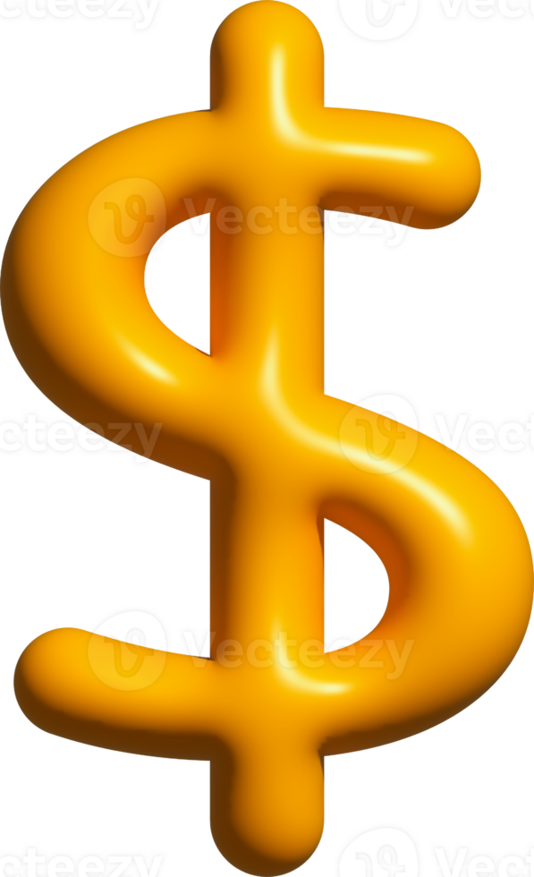 Dollar Currency 3D symbol, Money USD sign png