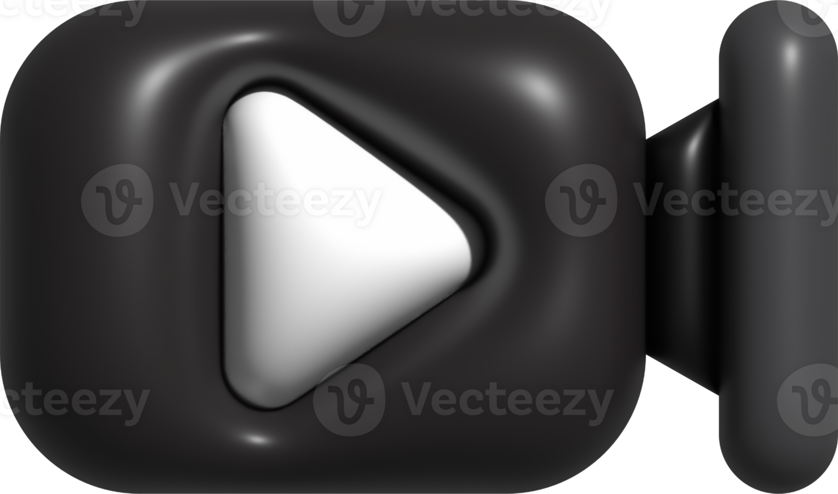 black 3D play icon, shoot buttons for emoji icon png