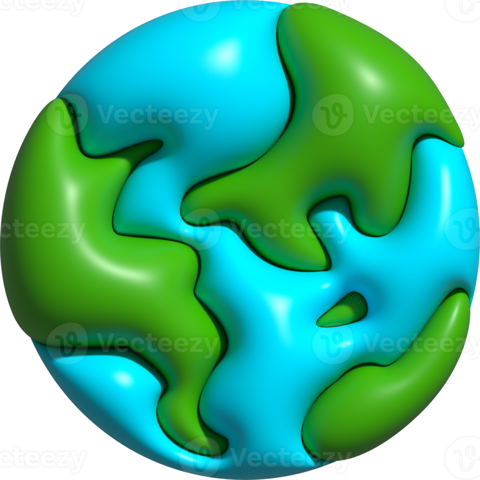 3D earth icon, world buttons, globe symbol for emoji png