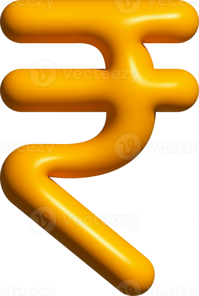 Rupee Currency 3D symbol, Money INR sign png