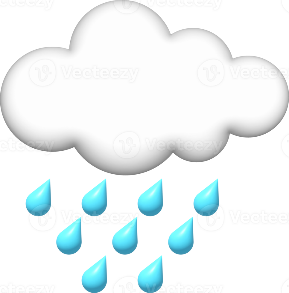 3d clouds with rain icon, cloud clip art png