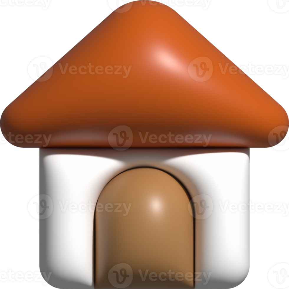 3D house icon, home buttons for media social emoji png