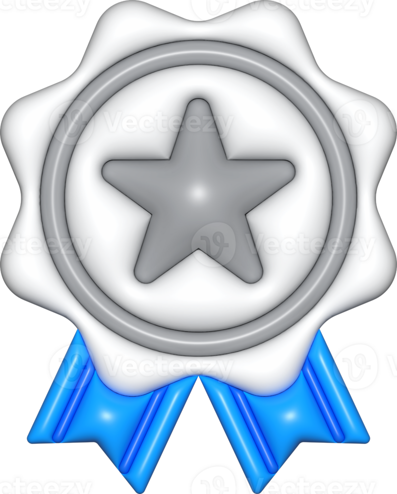 star medal 3d sign, bronze emblem icon, certificate element, badge symbol png