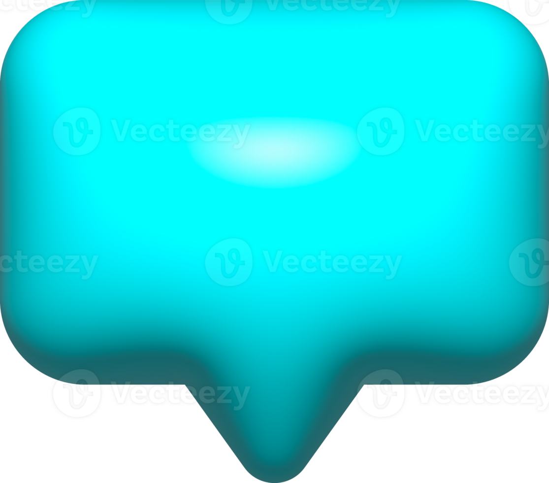 speech bubble icon 3D blue, comment, chat png