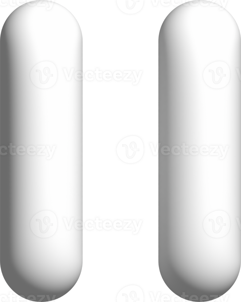 3D stop button, pause symbol png