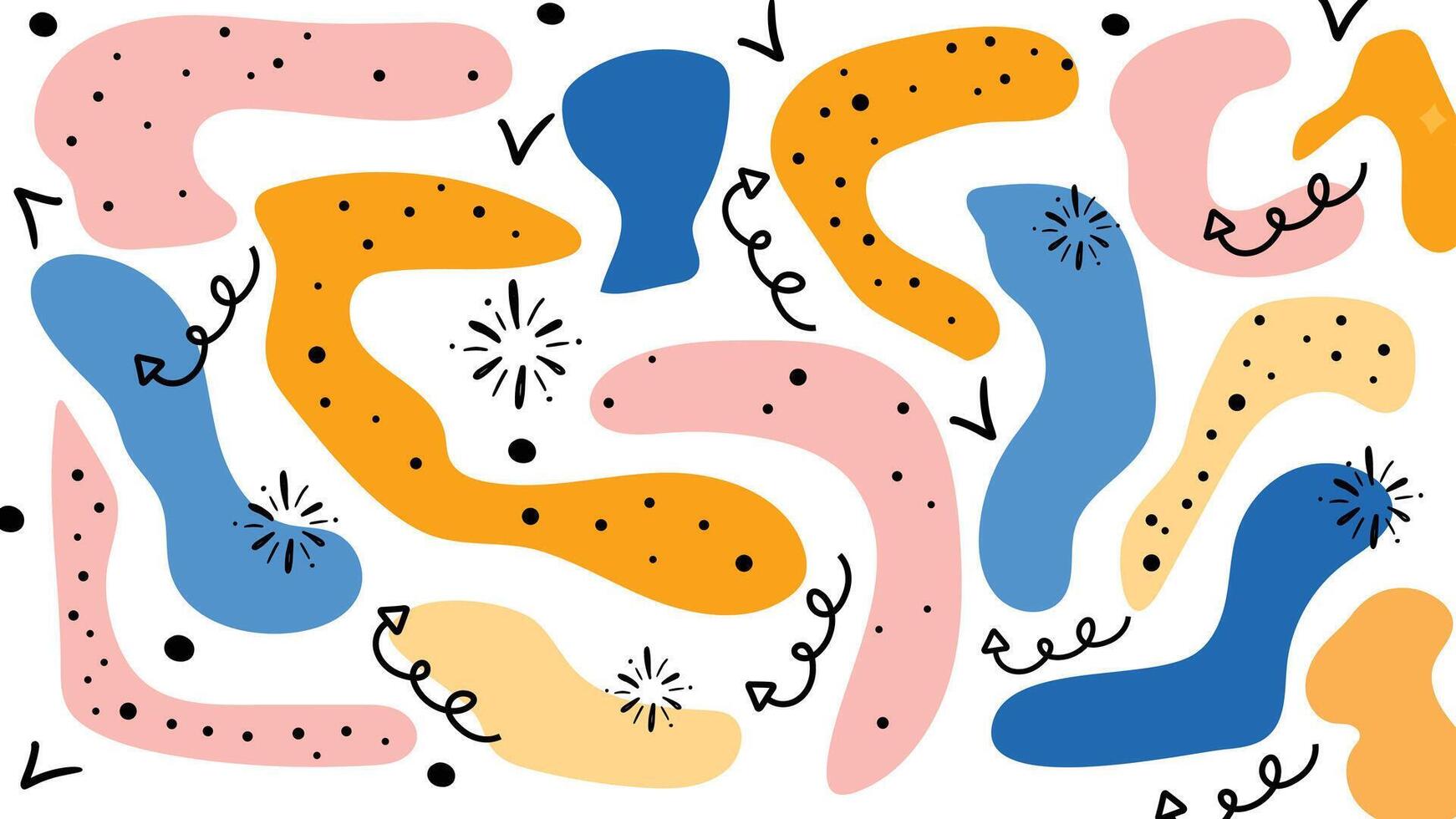Playful Abstract Curves with Spirals Background vector