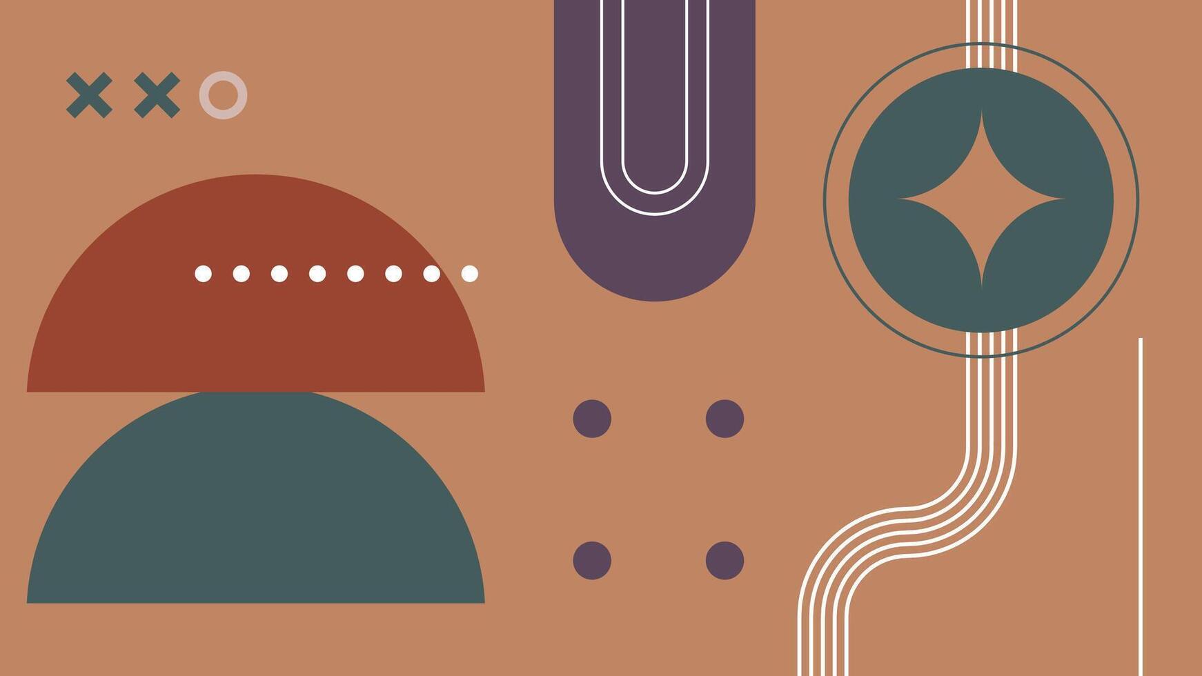 Muted Abstract Forms with Circles, Dots, and Arcs vector