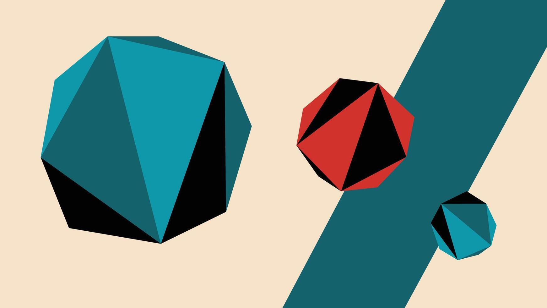 Geometric Spheres Shadow Play Background vector