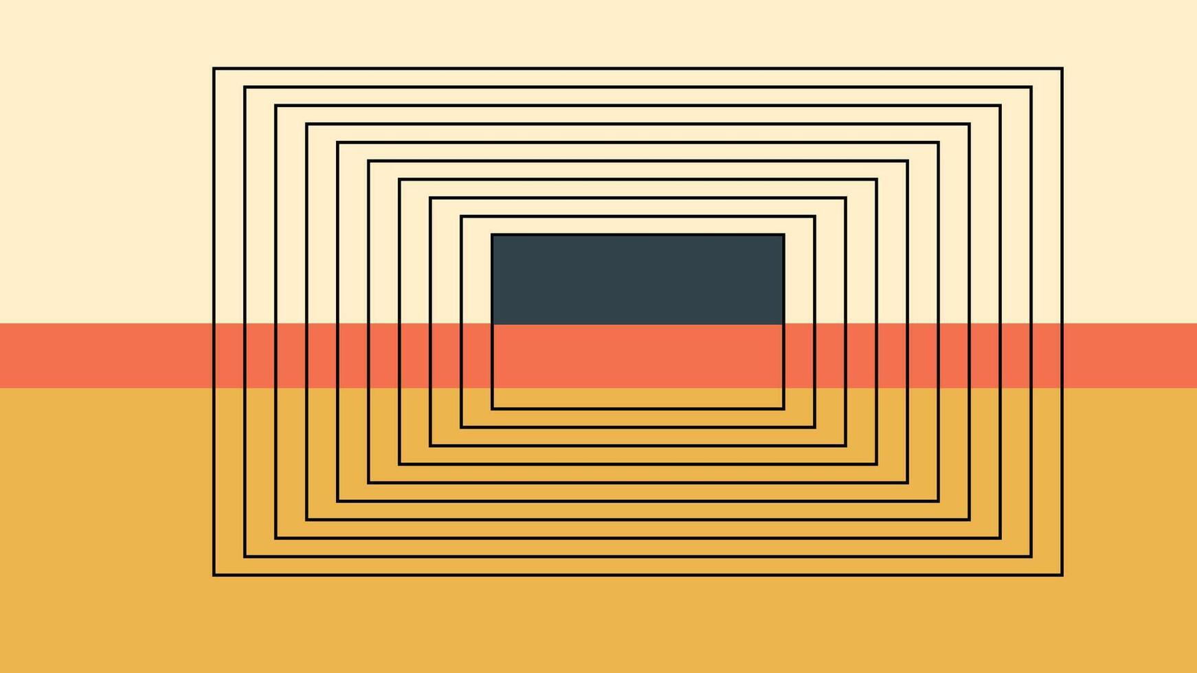 Concentric Square Lines on Retro Color vector