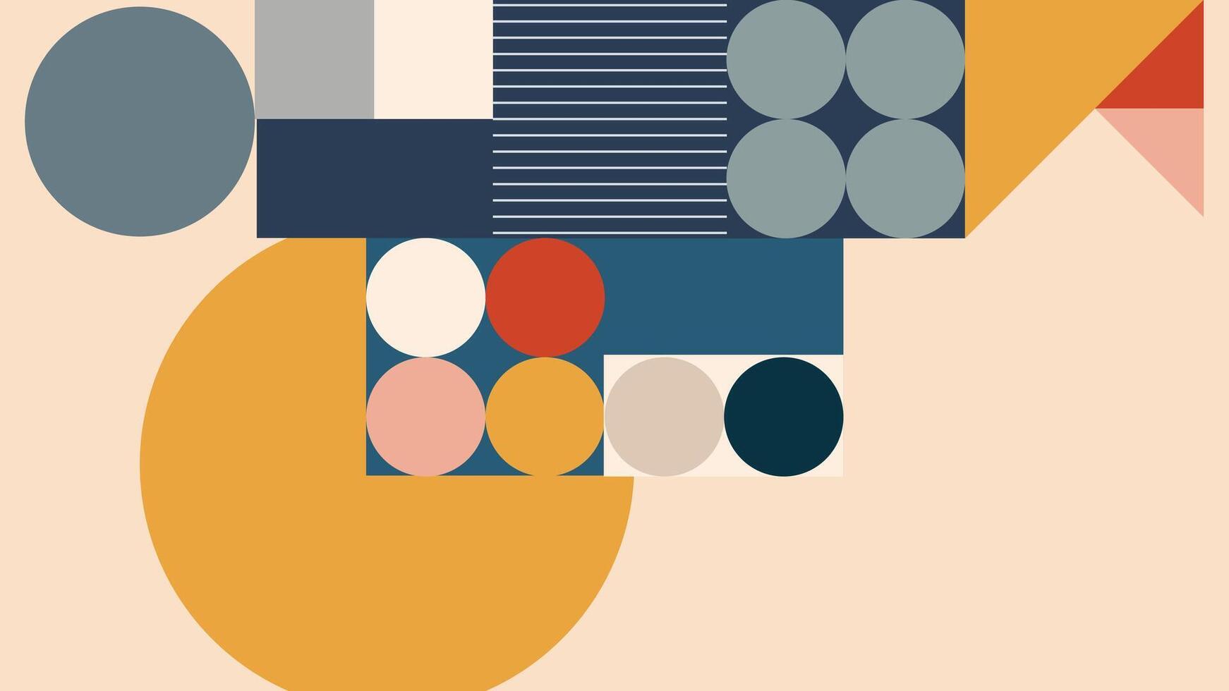 Abstract Bauhaus Geometric Background vector