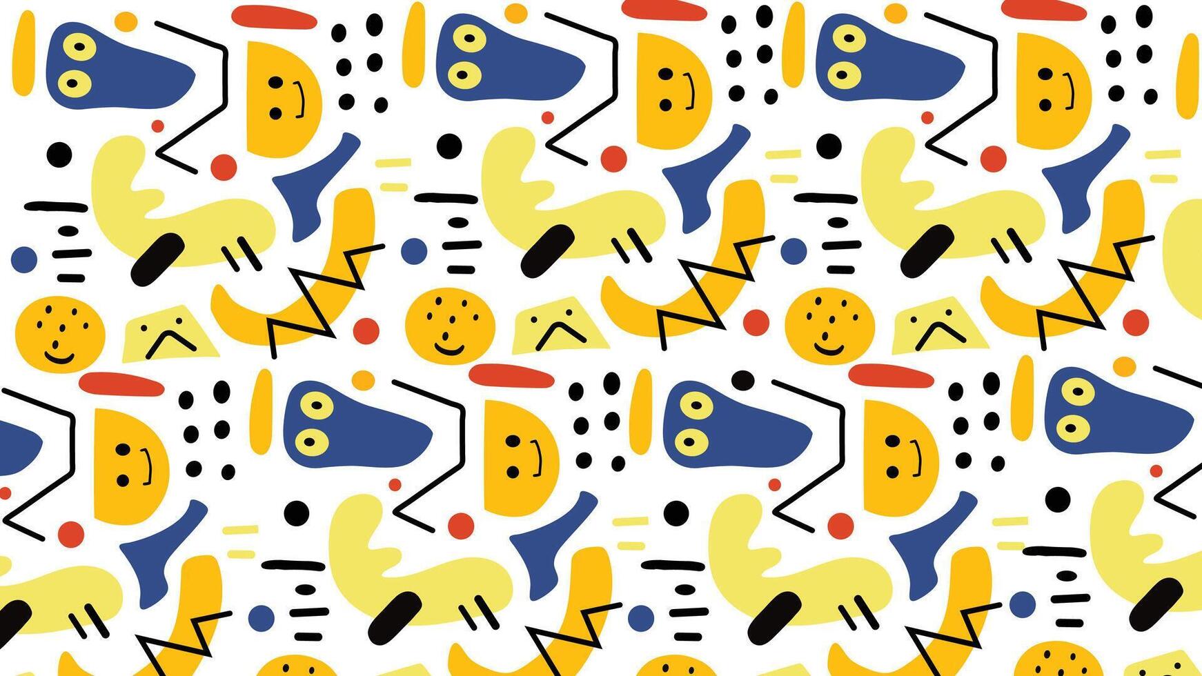 Playful Abstract Hand Shapes Doodles Background vector