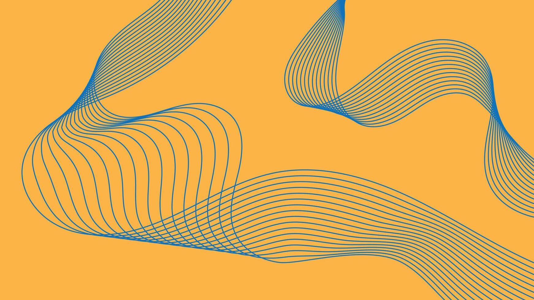 Dynamic Abstract Lines Blue Yellow Background vector