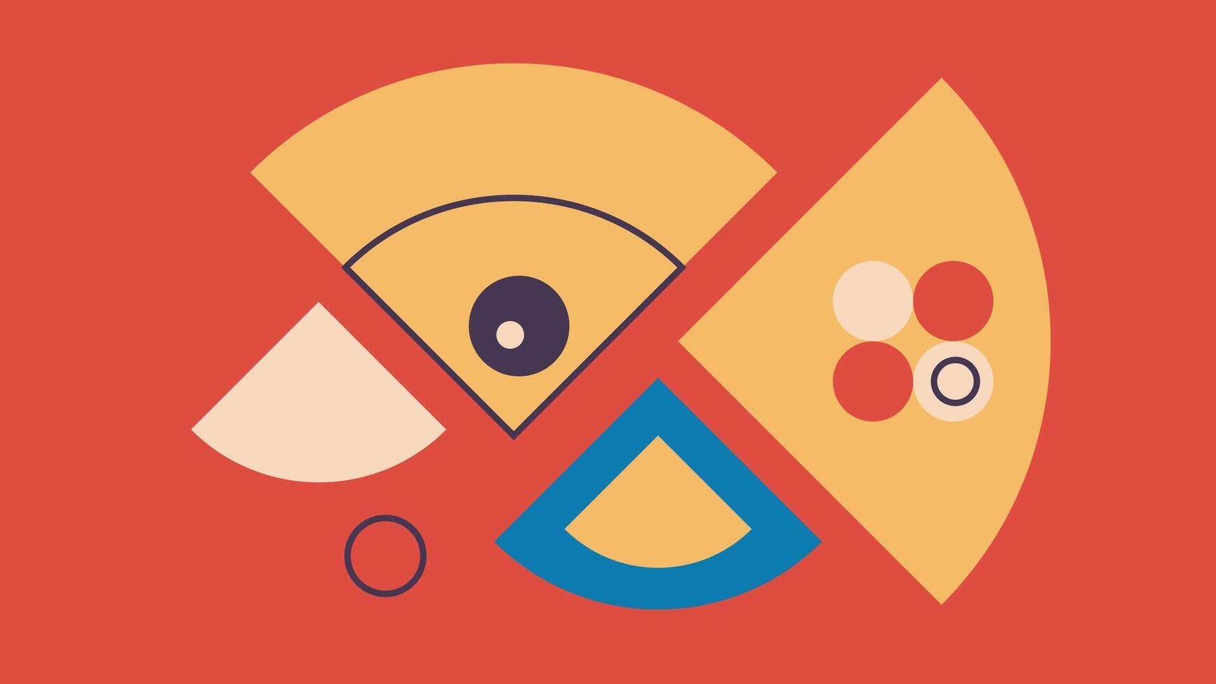 Modern Abstract Artwork with Segments, Circles vector