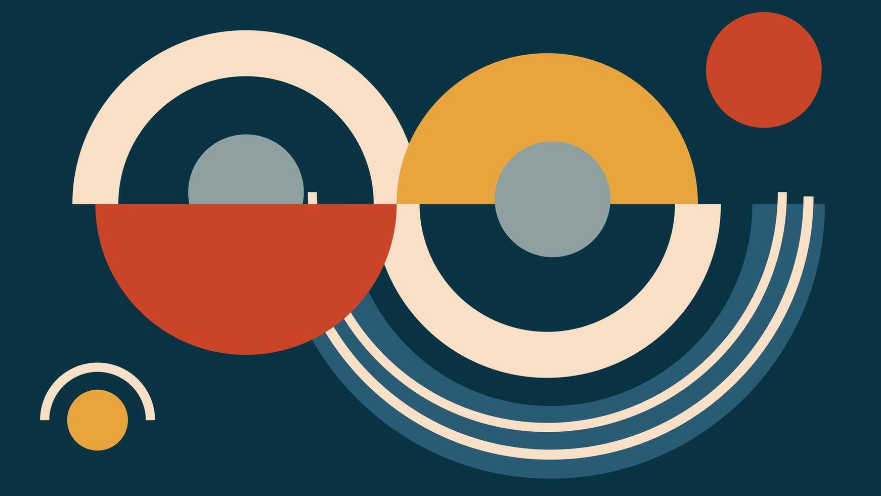 Dynamic Retro Circle Illustration Background vector