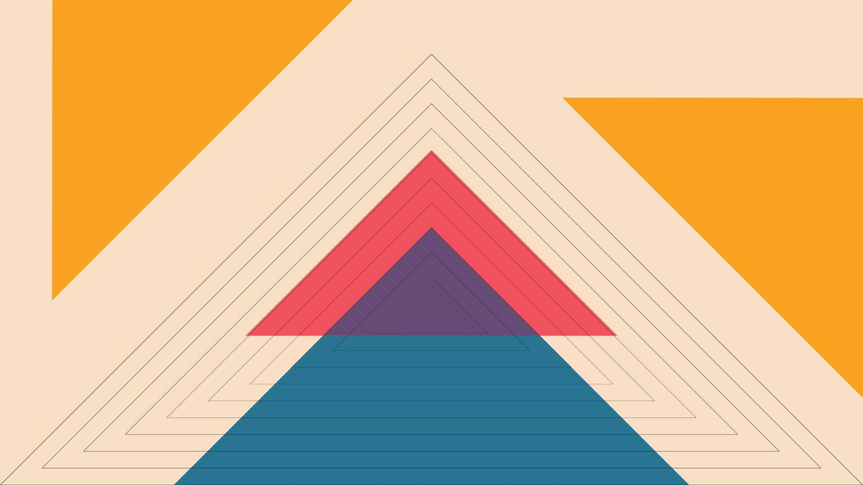 Concentric Triangle Layers in Vibrant Retro vector
