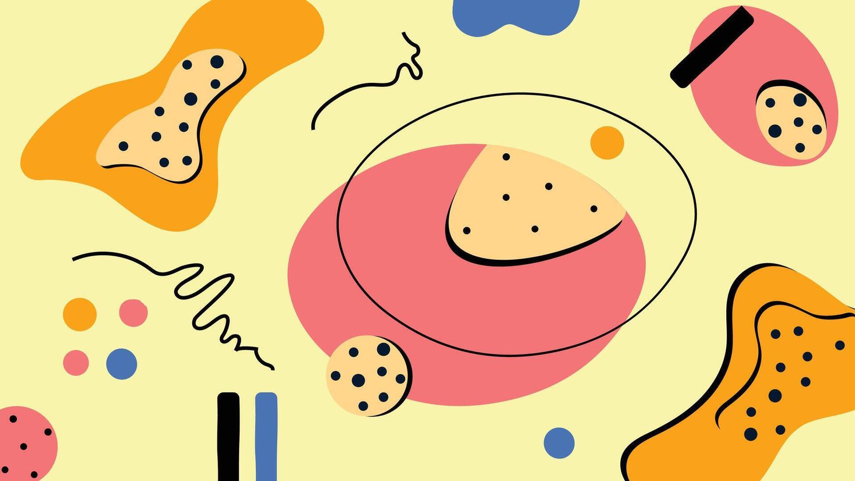 Playful Abstract Art Yellow Doodle Background vector