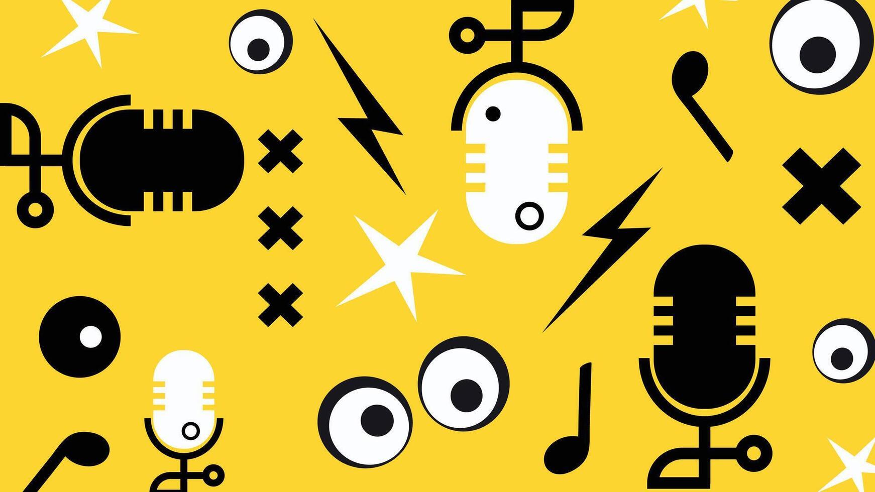 Microphone Audio Symbols Illustration Background vector