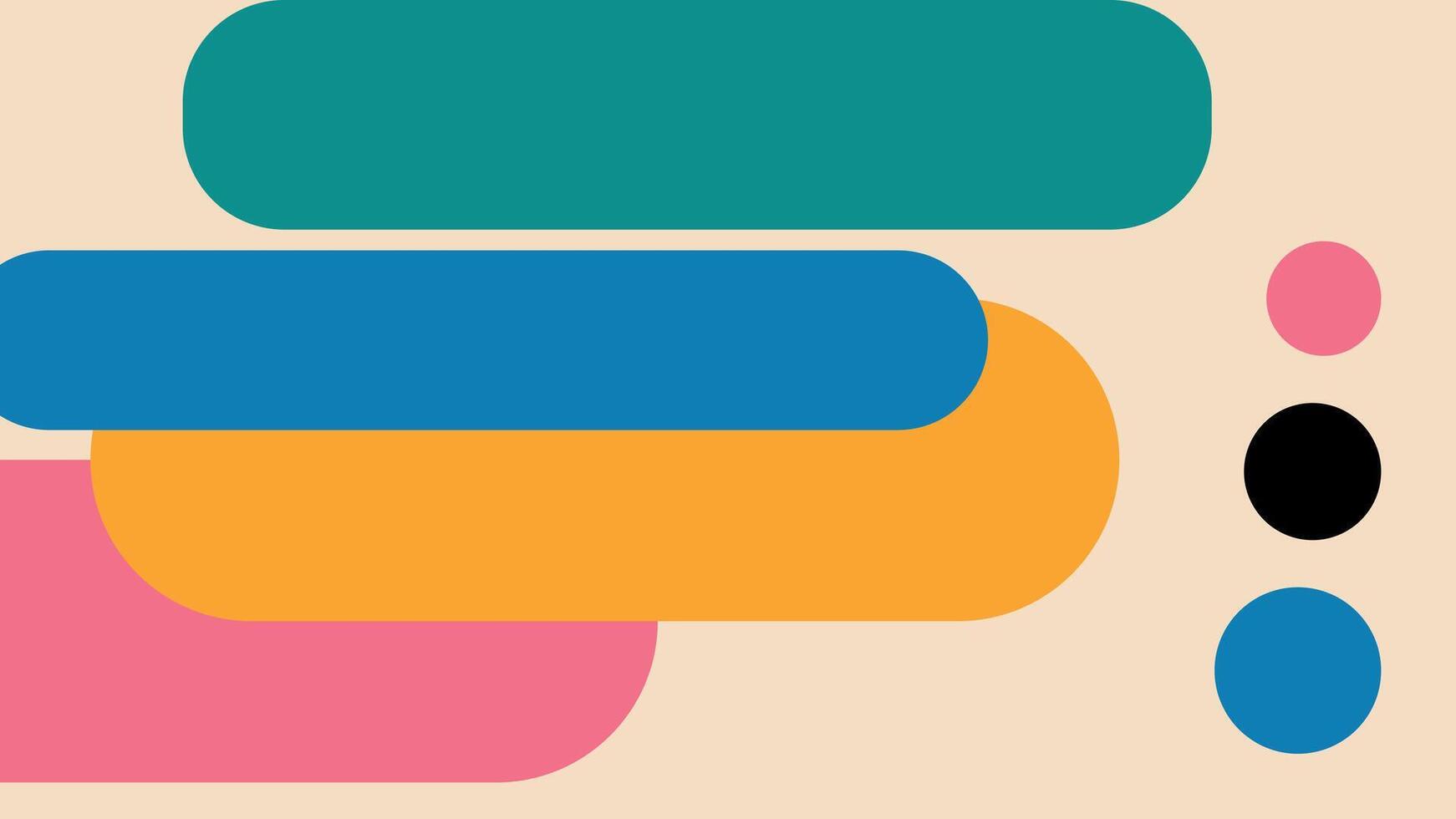 Colorful Abstract Composition With Rounded vector