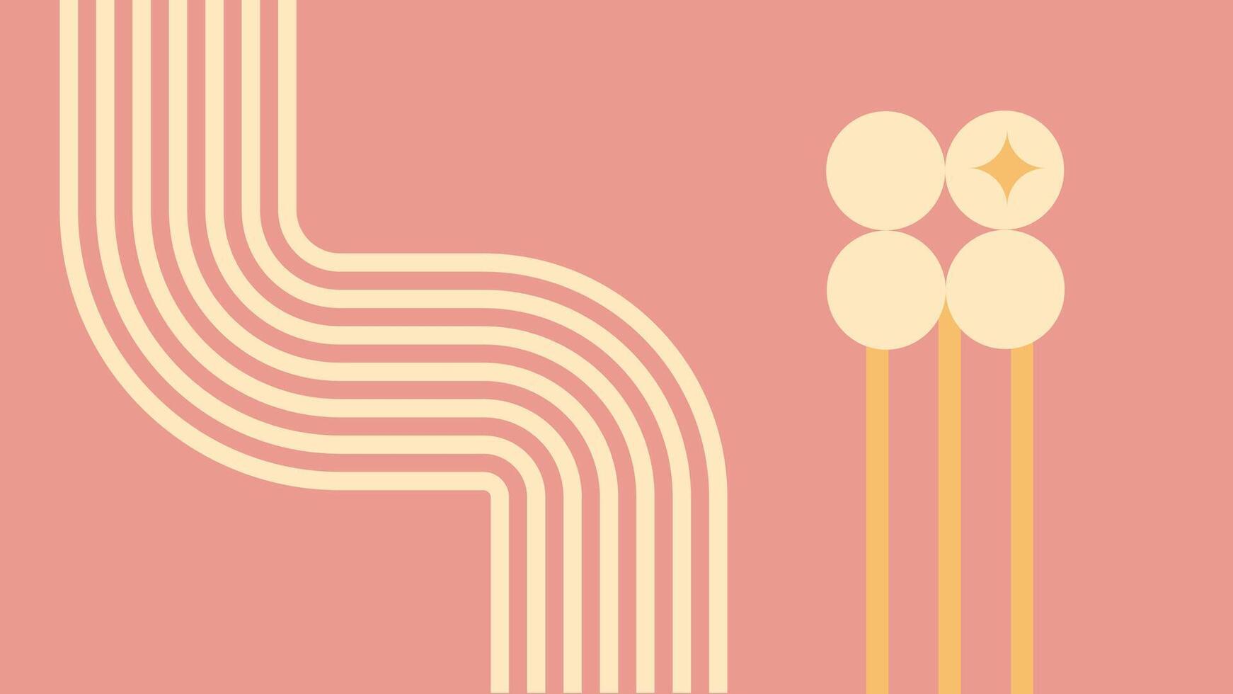 Modern Abstract Minimal Art with Curved Lines vector