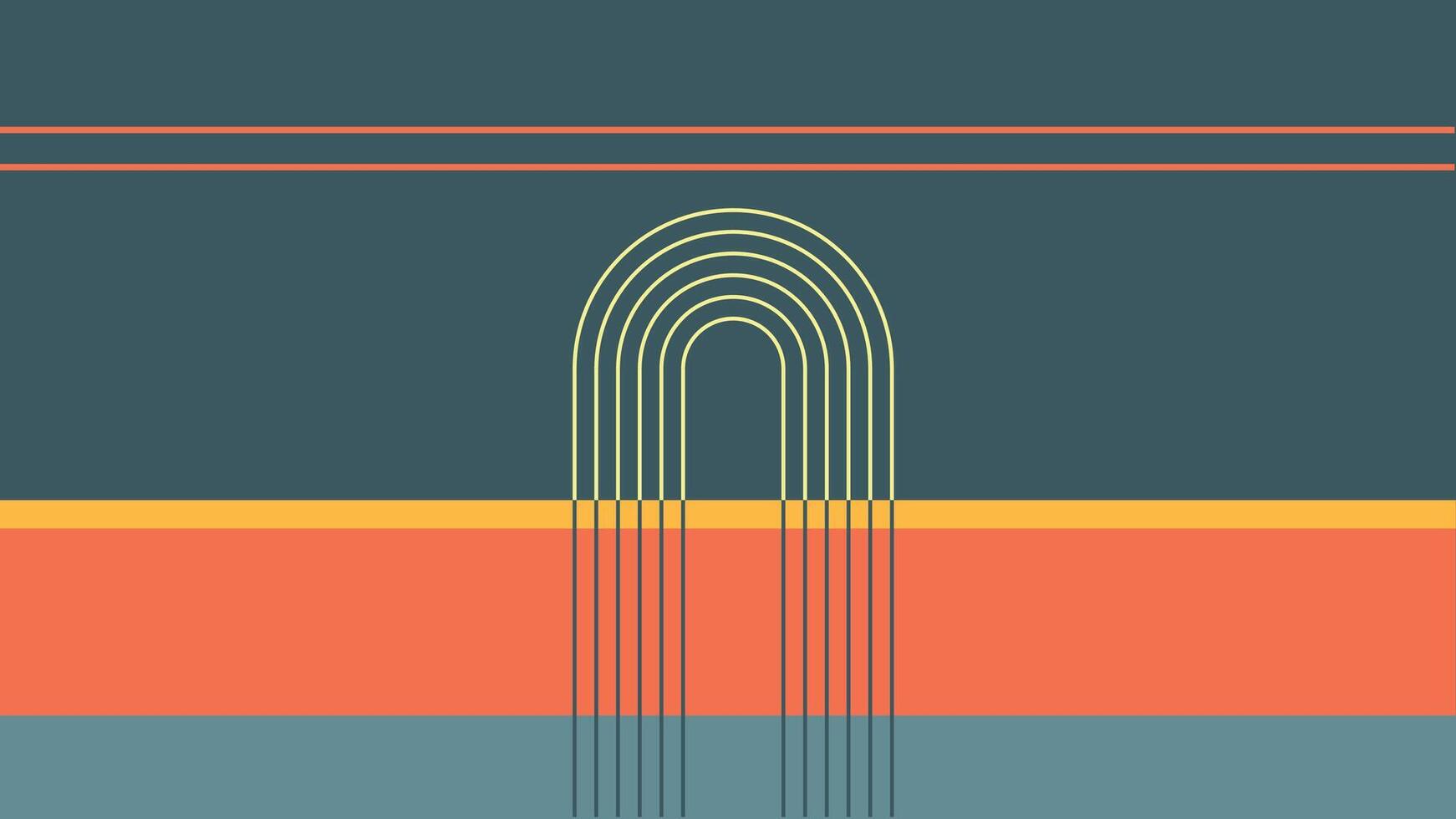Retro Arch Illustration with Vertical Background vector