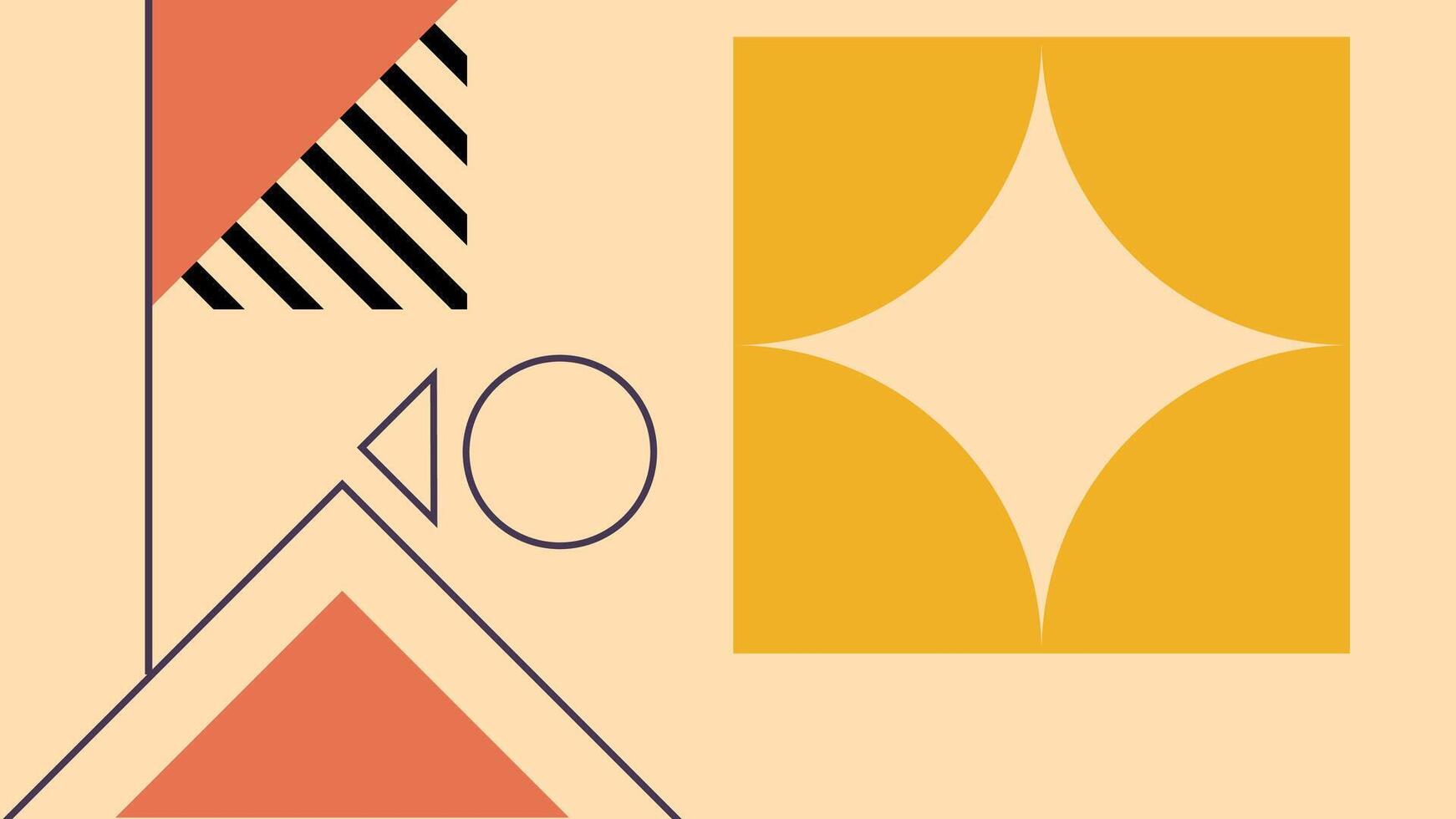 Minimal Abstract Geometric Art with Bold Shapes vector