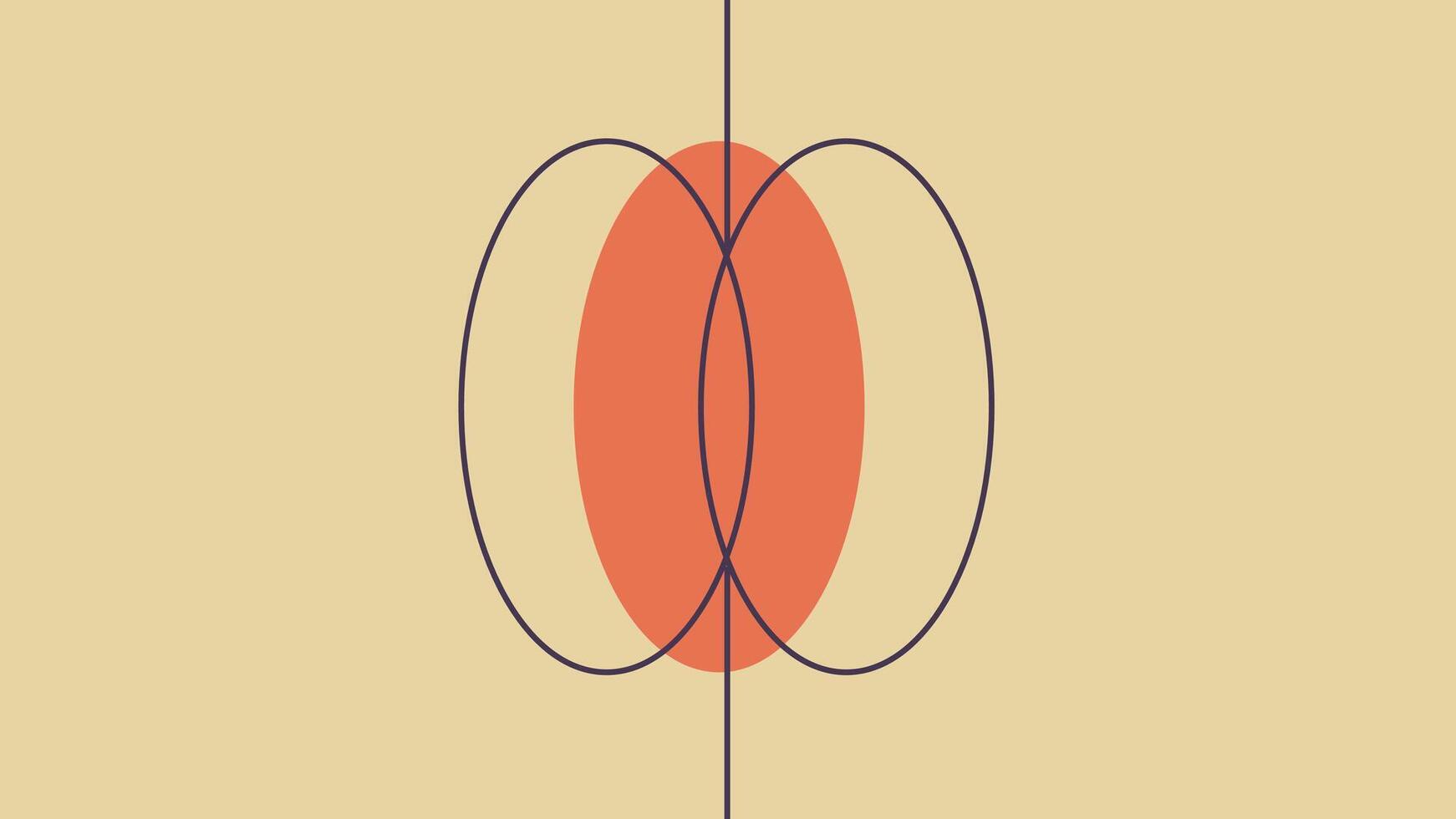 Minimal Abstract Geometric Design with Ellipses vector