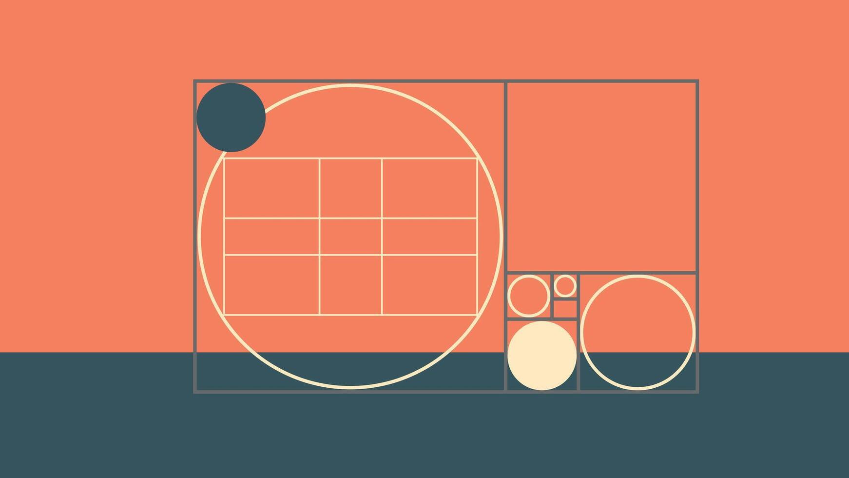 Minimal Abstract Geometric Composition with Circle vector