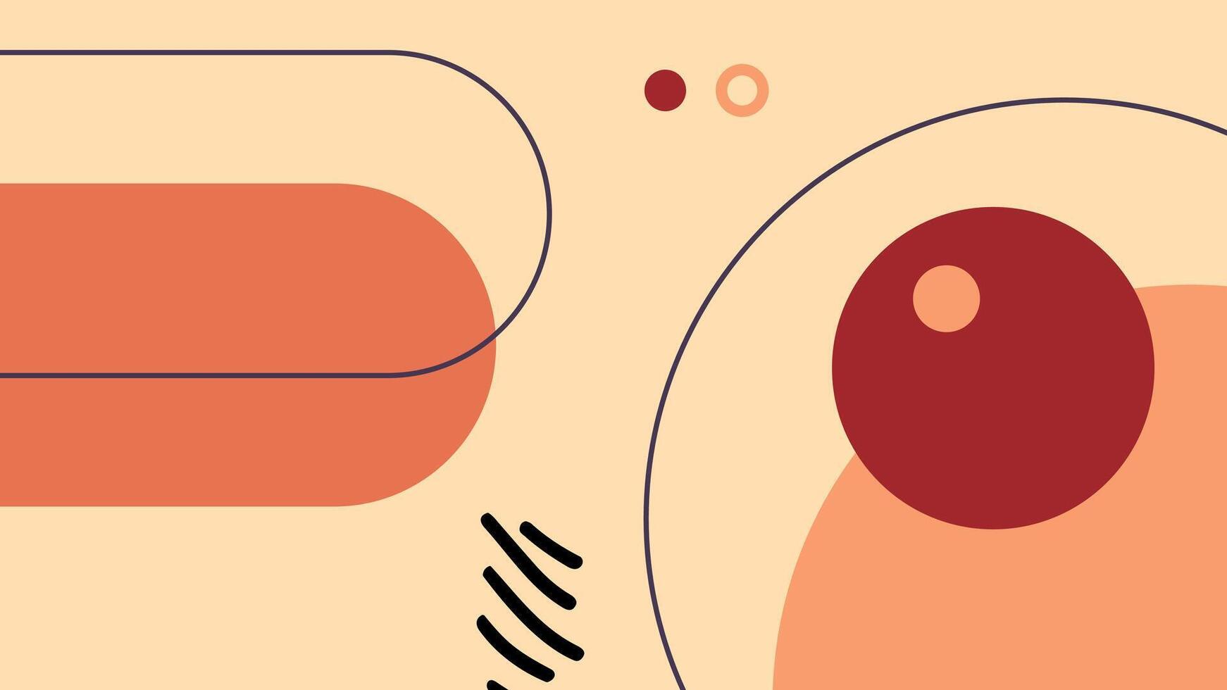 Creative Abstract Minimal Artwork Bold Curves vector