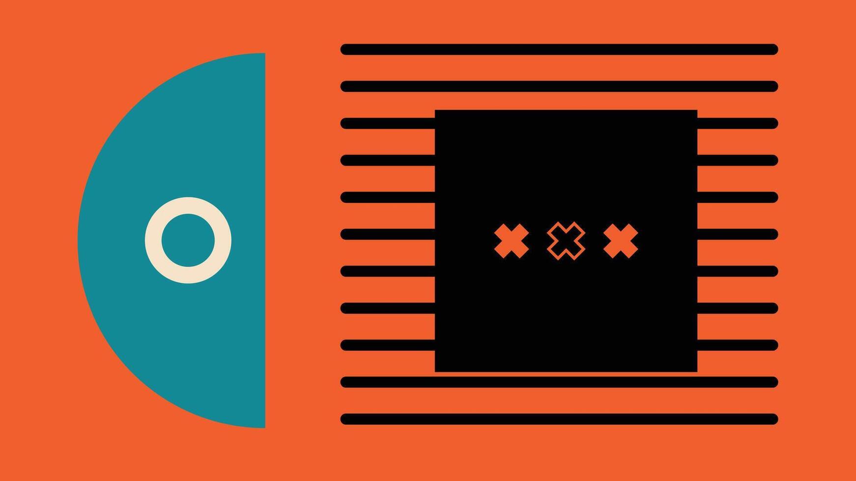 Bold Abstract Design with Lines and Geometric vector