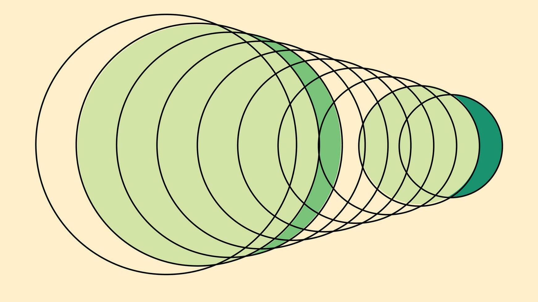 Overlapping Circles in Expanding Perspective vector