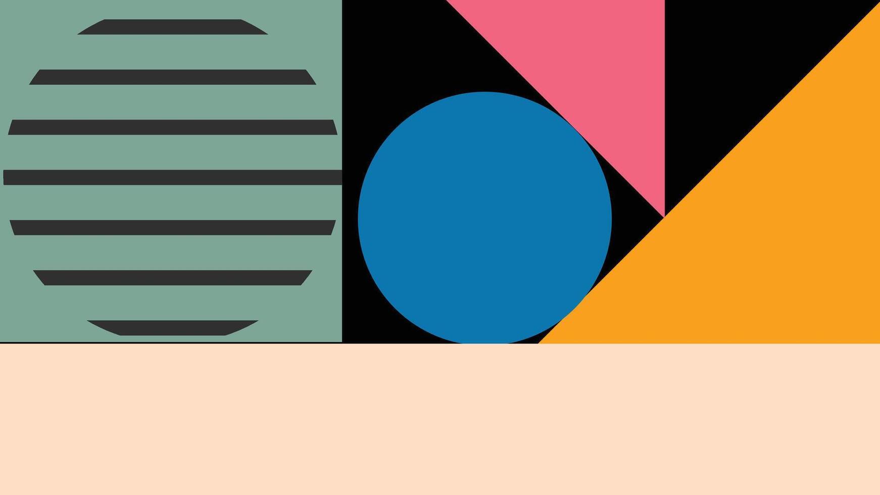 Abstract Geometric Shapes with Striped Circle vector